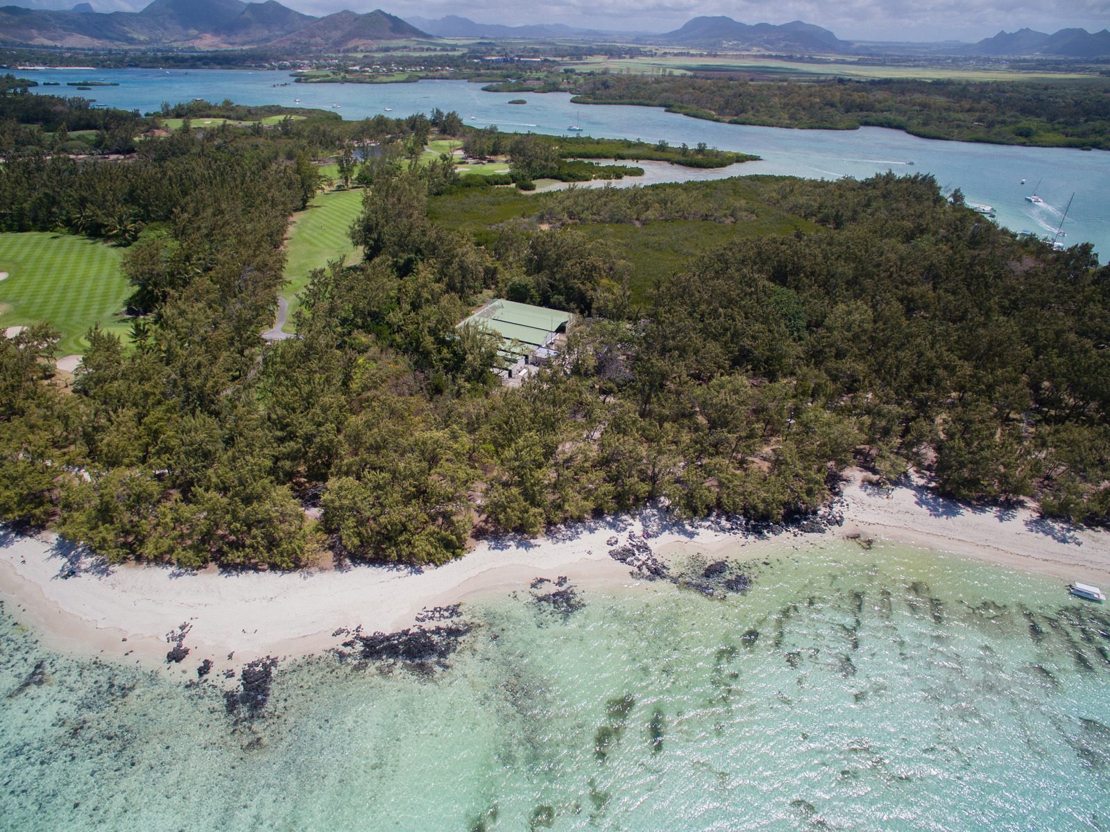 Aerial View: Ile aux Cerfs (Leisure Island), Mauritius