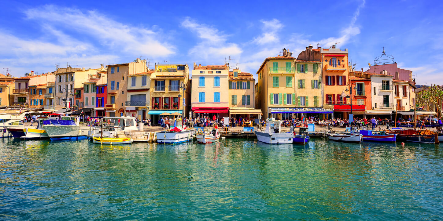 Cassis old town port promenade, Provence, France