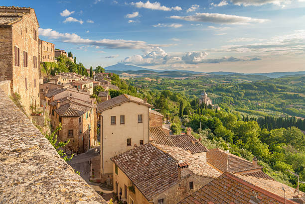 Landscape of the Tuscany seen from the walls of Montepulciano, Italy