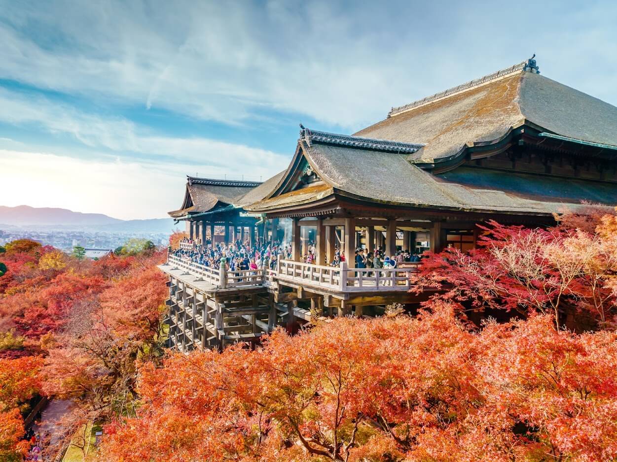 Beautiful Architecture in Kiyomizu-dera Temple Kyoto, Japan