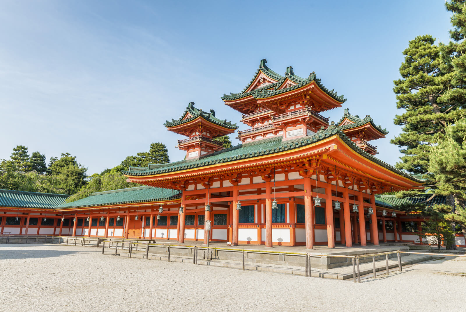 Heian Shrine in Kyoto on a beautiful day