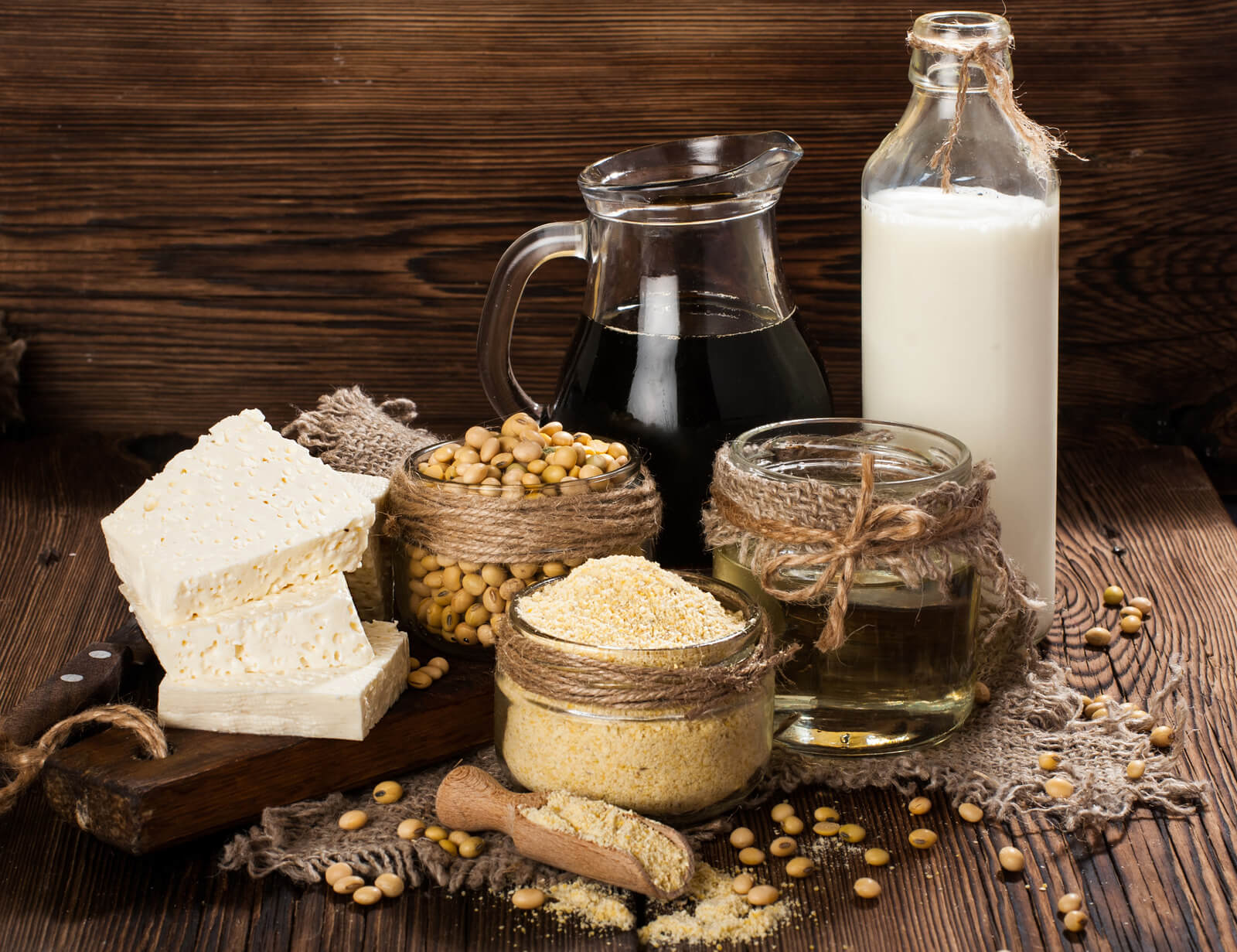 Soy products: soy flour, tofu, soy milk, soy sauce