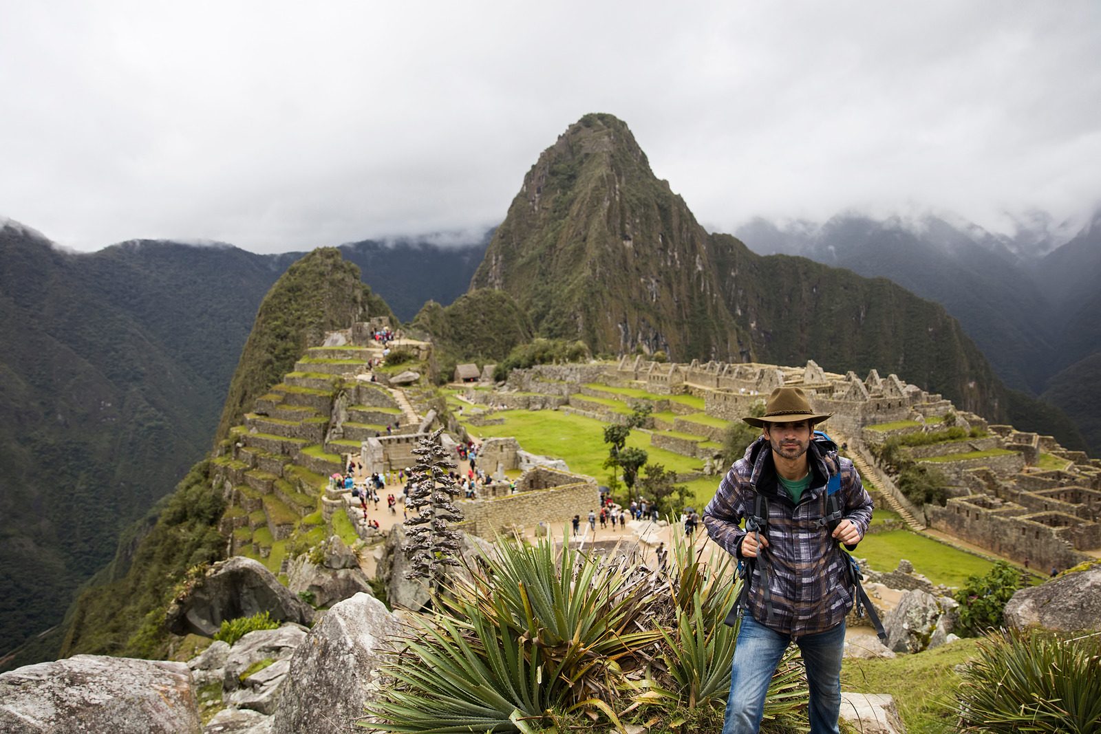 Young man at Machu Picchu in Peru