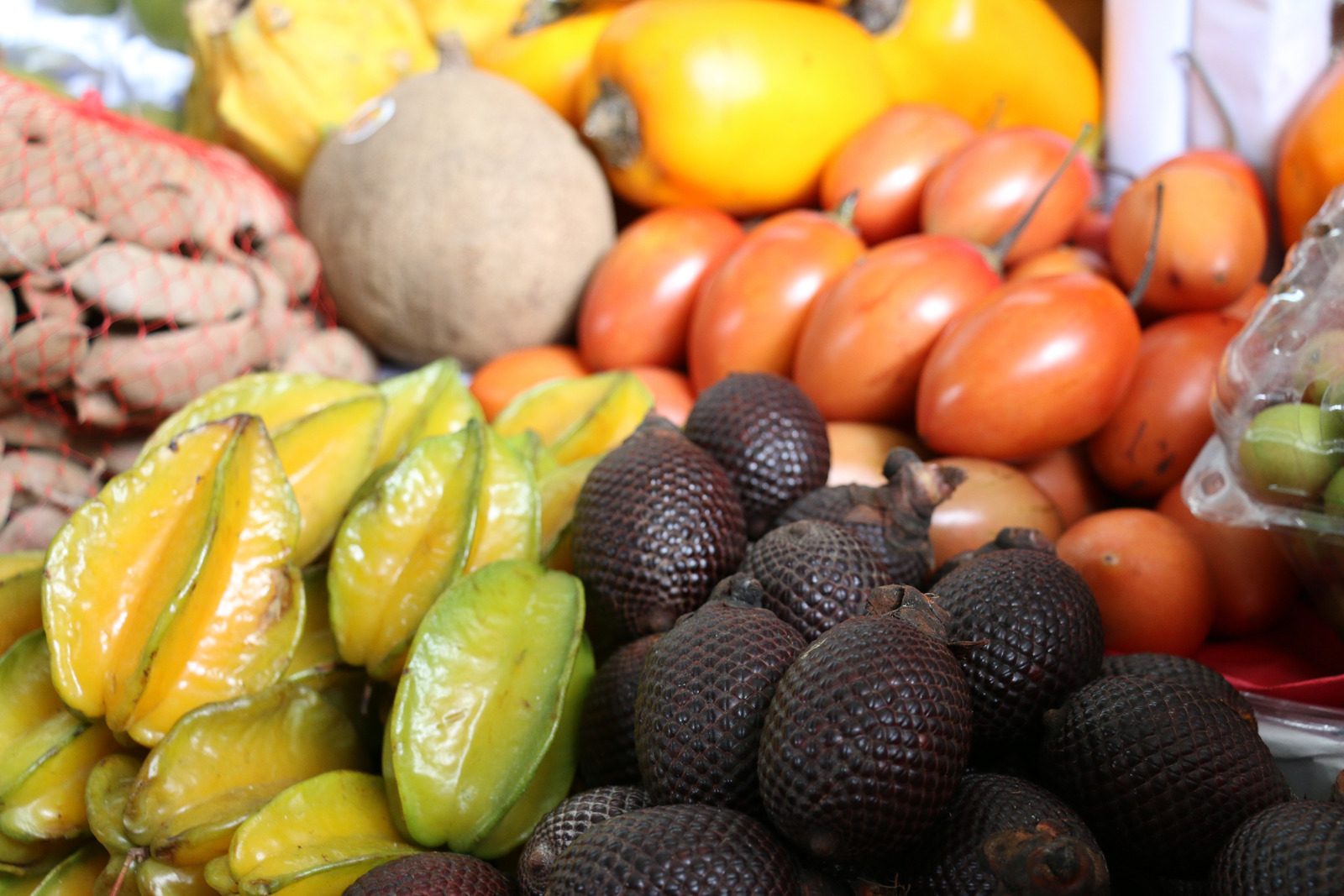 Exotic fruit. Market in Lima, Peru